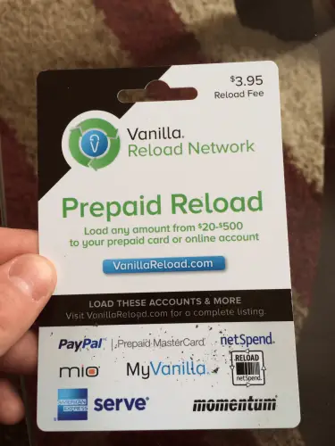 This is a Vanilla Reload Card (VRC)