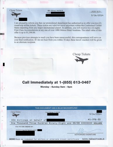 Cheap Tickets Scam