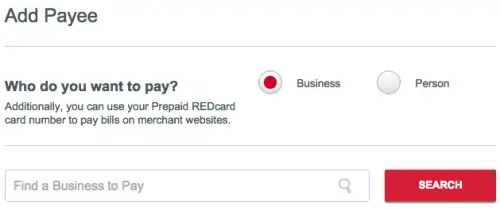 REDcard Add Payee