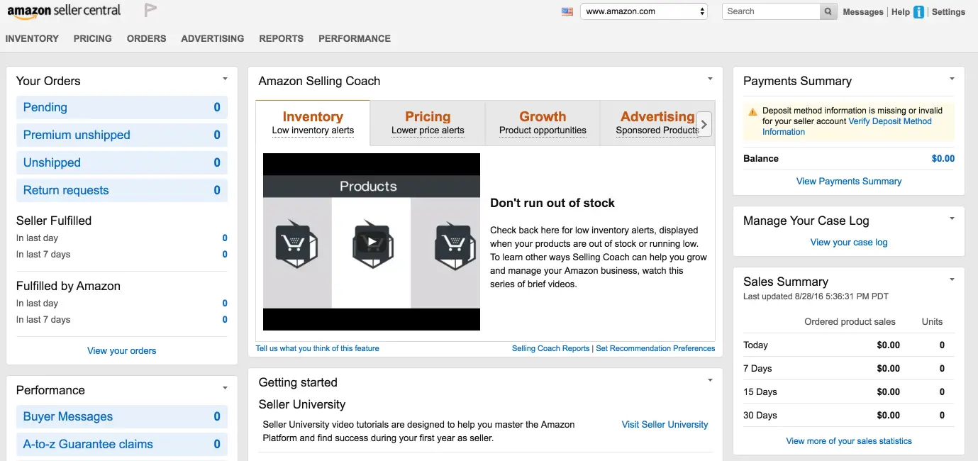 Home Amazon Seller Central